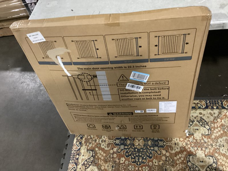 Condition photo showing Good Condition for Cumbor 29.7-40.6" Baby Gate for Stairs, Mom's Choice Awards Winner-Dog Gate for Doorways, Pressure Mounted Auto-Close Pet Gates for Dogs Indoor, Safety Child Gate with Easy Walk Thru Door, White White 29.7-40.6"W x 30.5"H