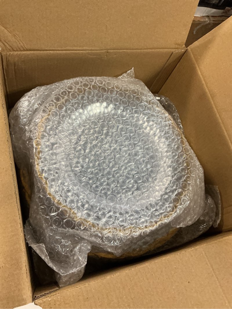 Condition photo showing New/Like New for N9R 120 PCS Clear and Gold Plastic Plate, Clear Disposable Plate with Gold Rim, Stone Texture Plates Include 120 Dinner & Dessert Plates for Wedding, Party