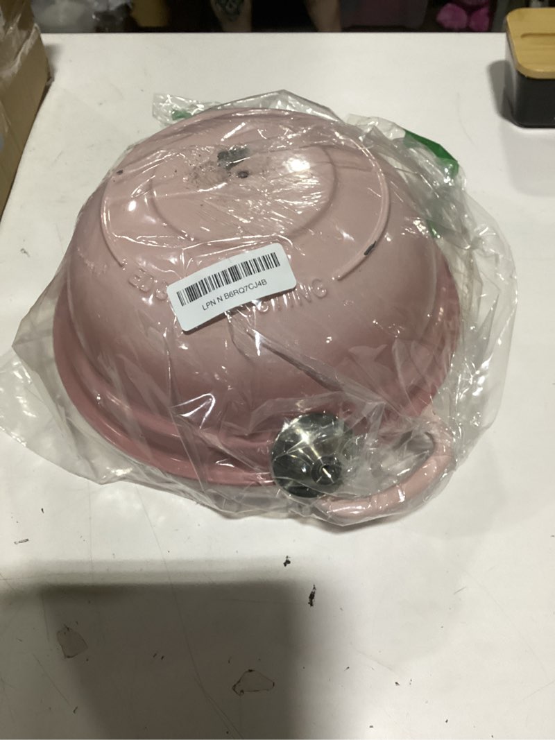 Condition photo showing Good Condition for enameled cast iron dutch oven pot with lid, round bread oven for homemade sourdough bread baking, 6 quart, pink