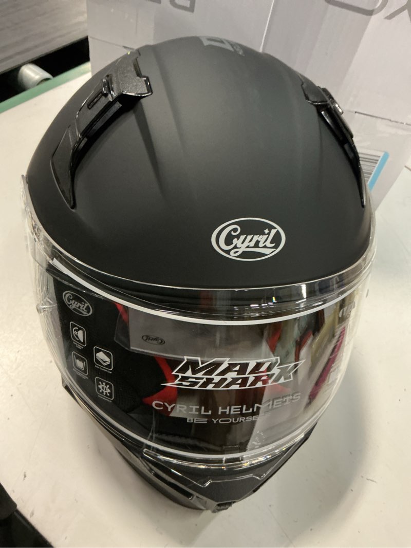 Condition photo showing Good Condition for cyril full face motorcycle helmets for adults men & women with tinted and clear visor meet dot approved matte black medium