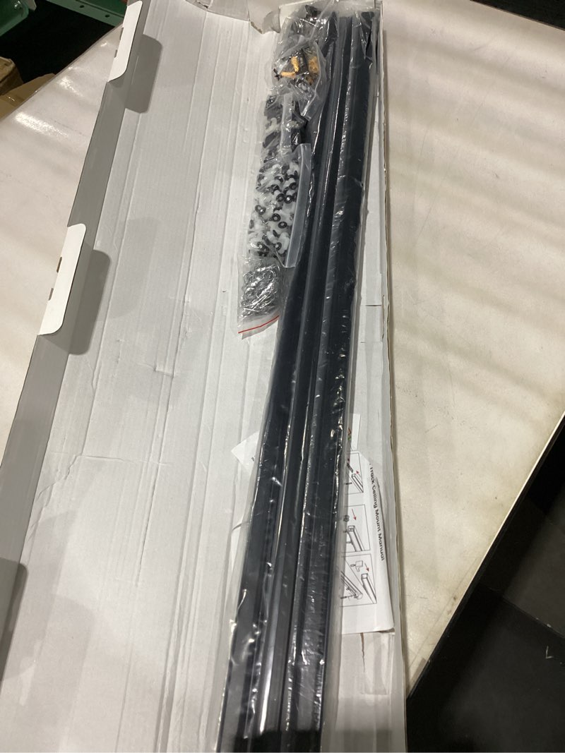 Condition photo showing As Is for Curtain Track for Ceiling or Wall, Heavy Duty Aluminum Alloy with Smooth Sliding, Easy to Install, Black, 3ft To 12ft Black 12 ft