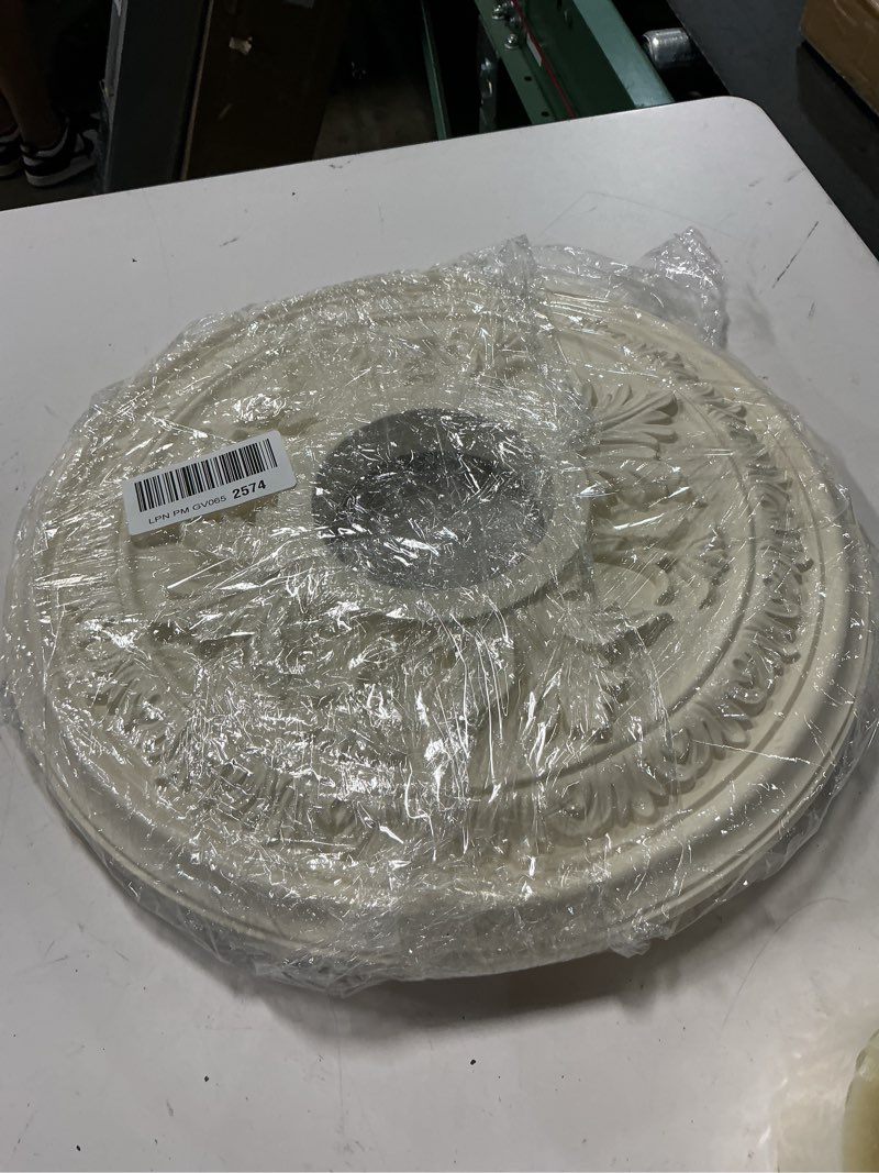 Condition photo showing Good Condition for ekena millwork baltimore ceiling medallion, pot of cream pot of cream (flat finish)