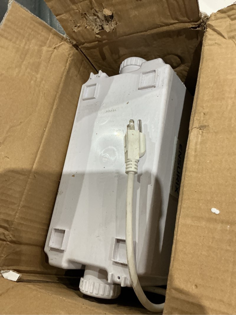Condition photo showing As Is for utility sink pump, 1600 gph drain system 500 w under-basin gray water unit for laundry & kitchen, 23 ft lift sink pump with check valve & odor filter