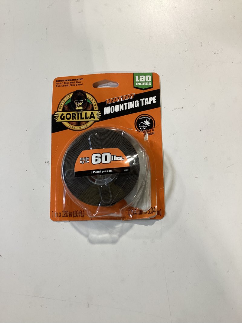 Condition photo showing Good Condition for gorilla heavy duty double sided mounting tape  black tape  1  x 120