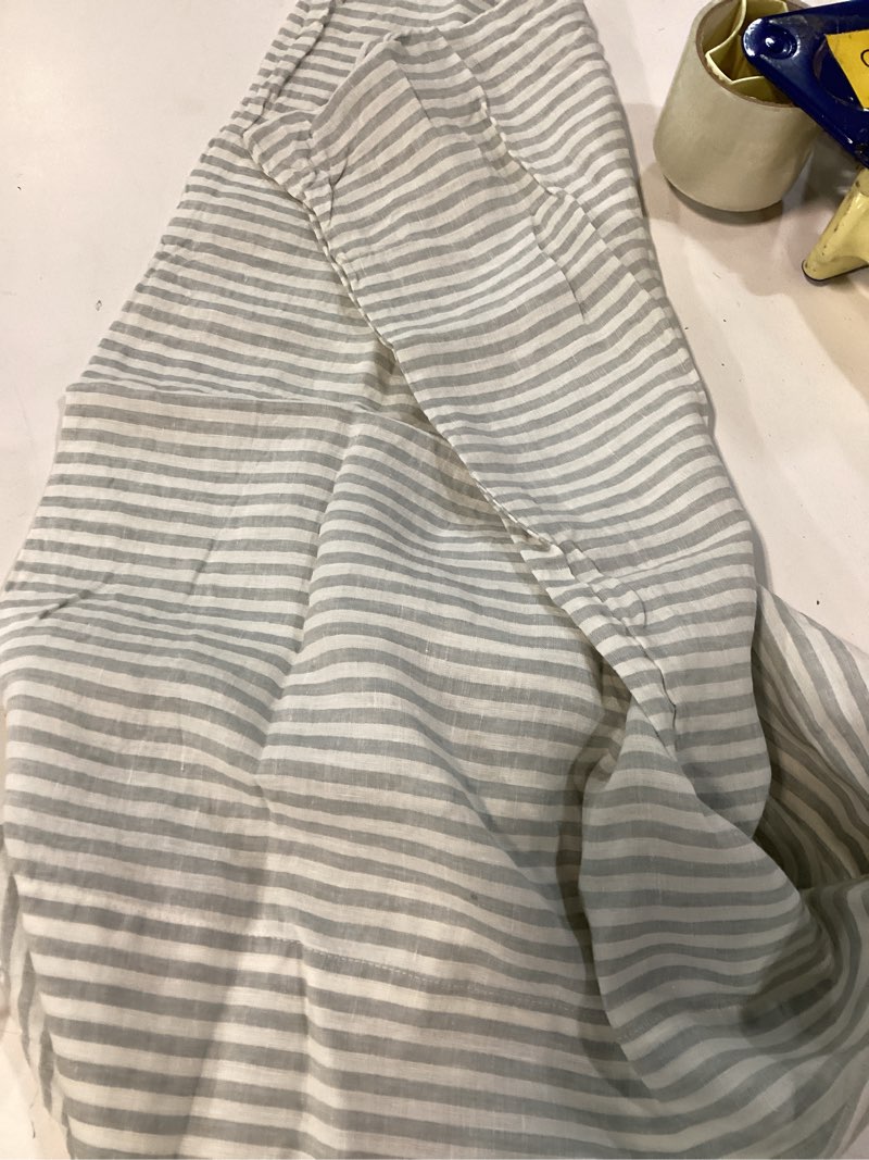 Condition photo showing Good Condition for european linen stripe pillowcases set, standard, mist/white stripe 2pc