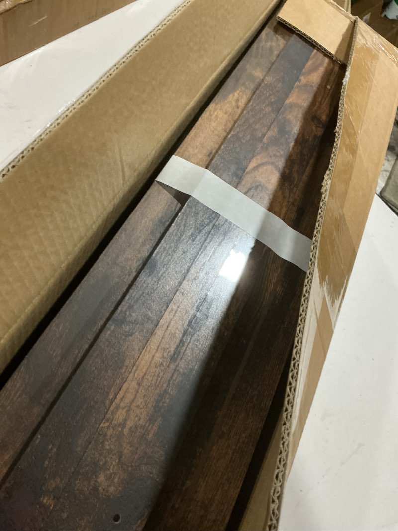 Condition photo showing Good Condition for upsimples floating shelves for wall, 23.6 inch shelves for decor storage set of 6, wall mounted wood shelf for bedroom, living room, bathroom, kitchen, long picture ledge shelves, brown