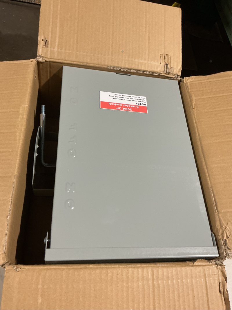 Condition photo showing As Is for 200 Amp 2P/3P Manual Generator Transfer Switch, Heavy Duty 48000W General Double-Throw Safety Switches, 120/240 Volt Transfer Switch for Home Generator Indoor & Outdoor (11.9" x 7.9" x 15.95")
