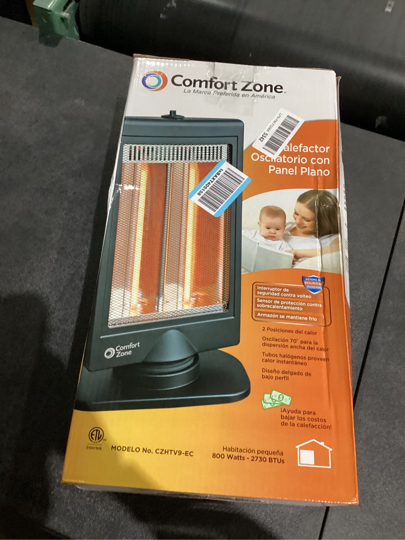 Condition photo showing Good Condition for comfort zone oscillating portable space heater, flat panel, halogen, infrared, electric, adjustable 
