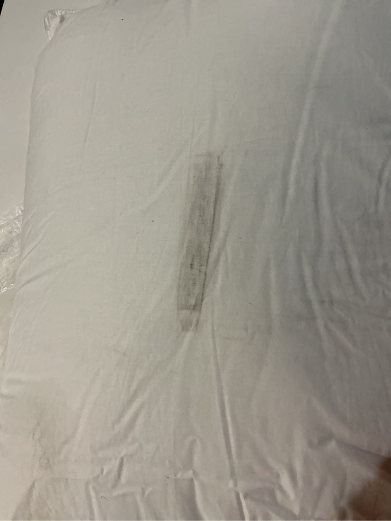 Condition photo showing As Is for premium down pillow, standard, medium