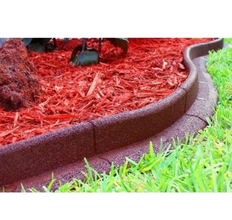 Eco Border 3  x 48  Red Rubber No Dig Landscape Garden Border Edging (Pack 6)