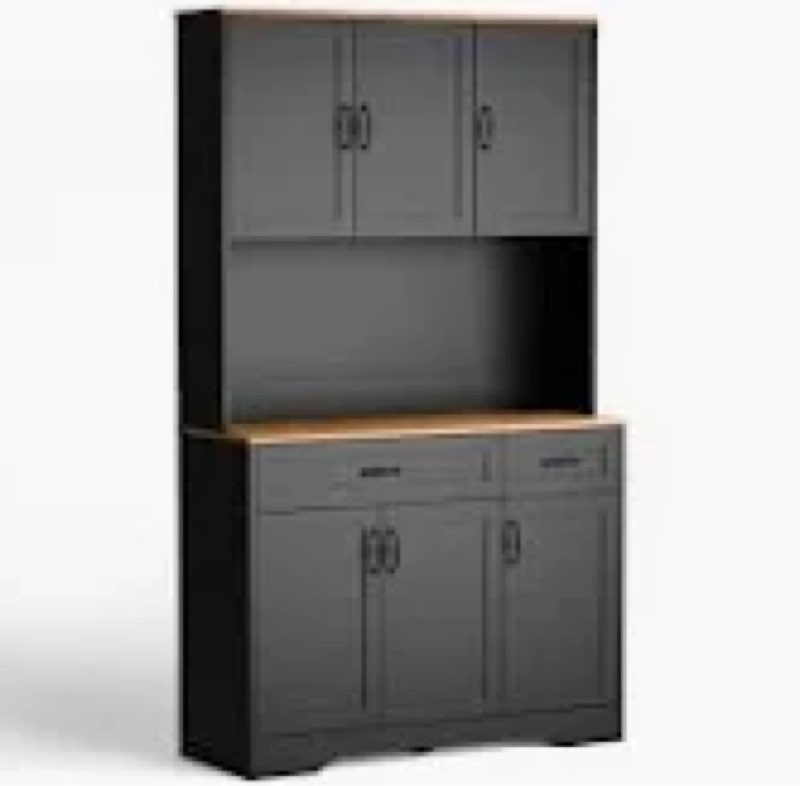 71" Kitchen Pantry with Microwave Shelf