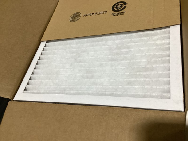 Condition photo showing New/Like New for amazon basics 20x20x1 air filter 6-pack, merv 11 ac furnace filters, dust, pet, allergy control, electrostatic (actual size: 19.75 x 19.75 x .75)