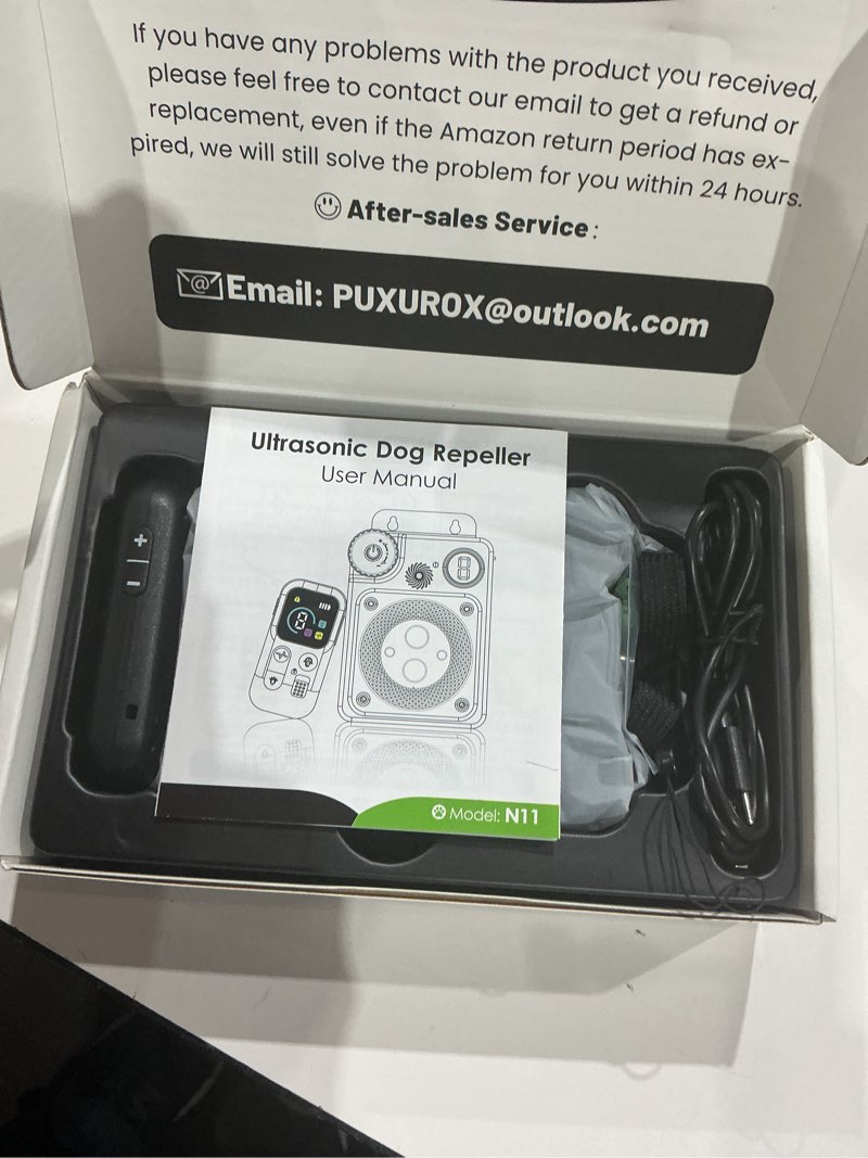Condition photo showing New/Like New for n11 ultrasonic dog repeller w/ remote - ipx5 waterproof