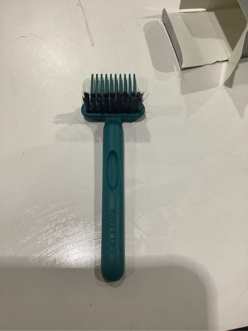 Condition photo showing New/Like New for rhos 2-in-1 hair brush cleaner and remover tool - comb for removing hair and dust, suitable for home and salon use (1 pack-green)