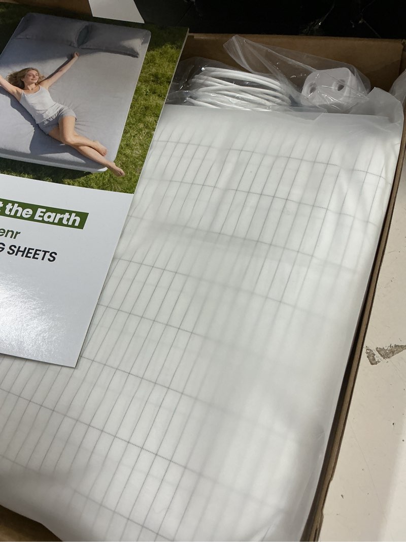 Condition photo showing Good Condition for grounding sheets white queen size - 90% organic cotton + 10% pure silver fitted bed sheet for earthing - 400 thread count deep pocket ground sheets - improved sleep down to earth ground bedding queen white