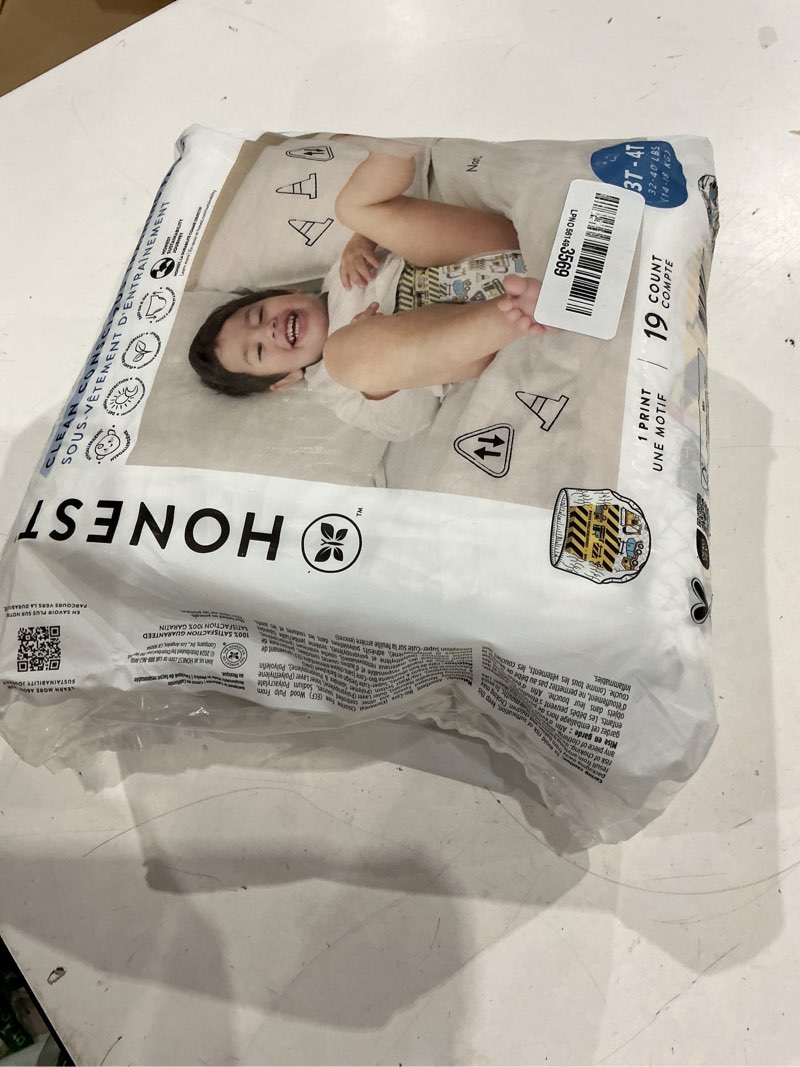 Condition photo showing Good Condition for the honest company clean conscious training pants for sensitive skin, hypoallergenic, fragrance-free, rompin' & stompin' diggin' it, size 3t/4t (32-40 lbs), 57 count rompin' & stompin' + diggin' it size 3t/4t 57