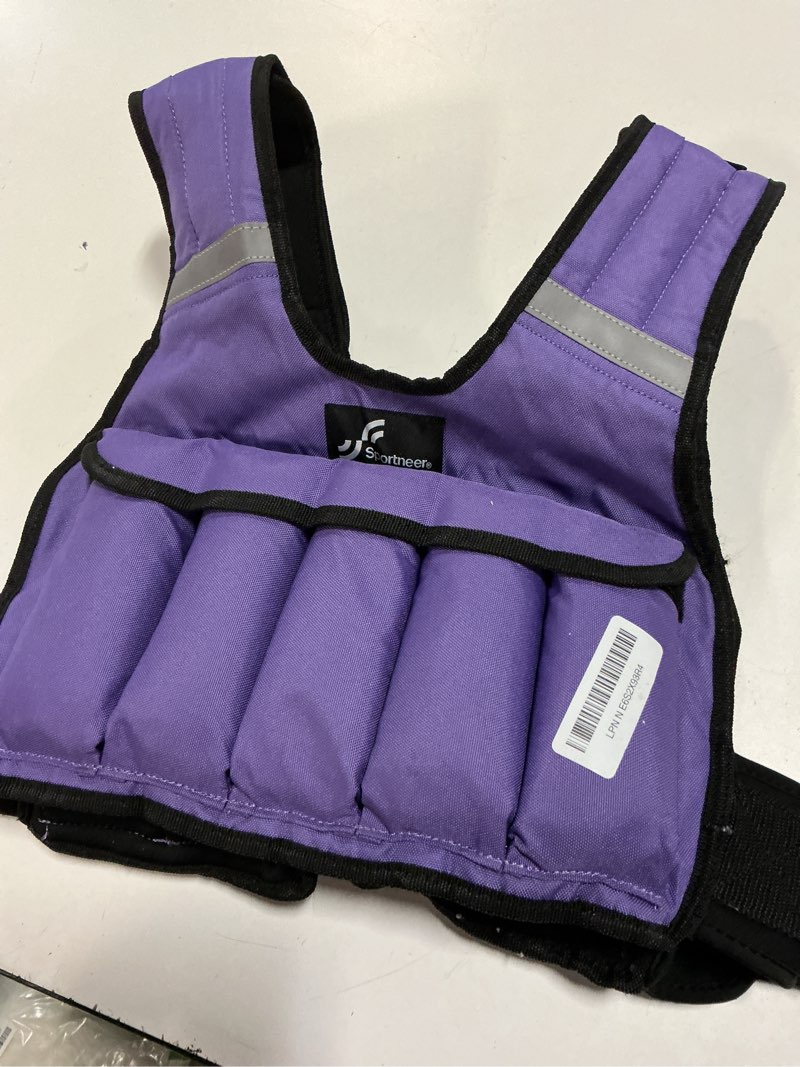Condition photo showing Good Condition for sportneer adjustable weighted vest weights: 2-18 lbs/2-42 lbs washable weight vest for walking 16 in 1 fast adjust rucking vest for women and men home gym running jogging strength training vests purple 2-18 lbs