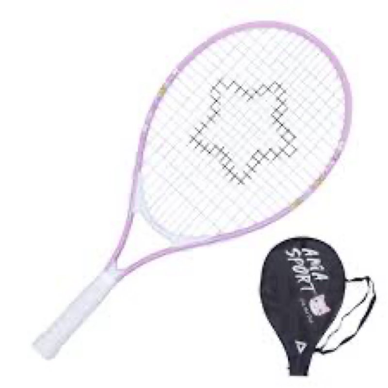 ama sport kids tennis racket for junior toddlers starter kit 21" pink for girl with shoulder strap b