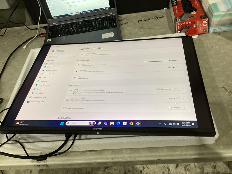 Condition photo showing As Is for missing base and legs as is!!   gawfolk 28 inch 4k monitor ips 60hz, uhd (3840x2560p) pc screen built-in speakers, ultra hd computer dispaly for home & office, support hdmi & dp, 3:2, 10bit, 1.07 billion colours