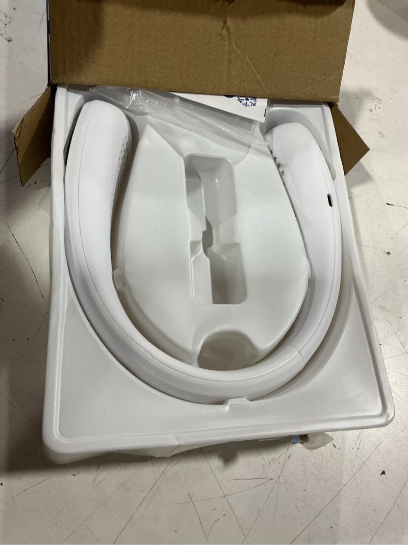 Condition photo showing As Is for arctic air freedom neck cooler, portable neck fan with 3 fan speeds, usb charging, 6-hour battery