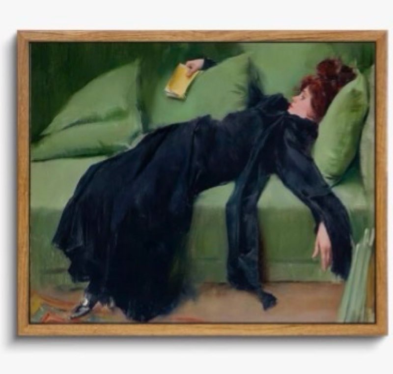 kbkbart vintage framed wall art, moody wall decor decadent young woman after the dance victorian canvas paintings, vintage wall decor for bedroom living room home office classical bathroom decor wall art (16"x24") decadent young woman 16"l x 24"w