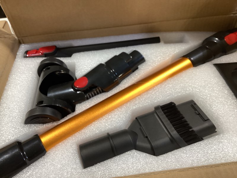 Condition photo showing Good Condition for tikom v500 cordless vacuum cleaner for home, 40000pa/450w stick vacuum with led touch screen, charging wall dock, anti-tangle, lightweight handheld vacuum for pet hair, hard floor, carpet black&gold