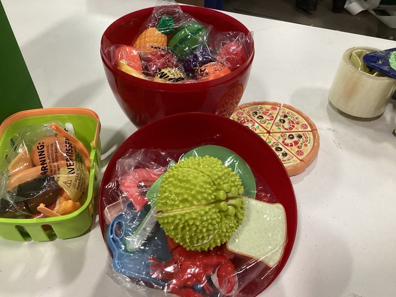 Condition photo showing New/Like New for Play Food Set for Kids, Toddler Learning Toys, Cutting Food Toy Color Sorting Set, Pretend Food Play Kitchen Accessories for Kids, Birthday Gifts for 3-8 Years old Boys Girls Educational Toys 45PCS