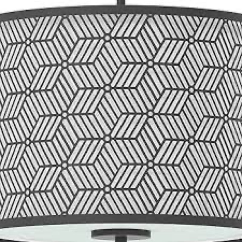 Inlight 14" Wide 3-Light Modern Kitchen Island Drum Pendant Light, Bulb Not Included, IN-0337-3-BK