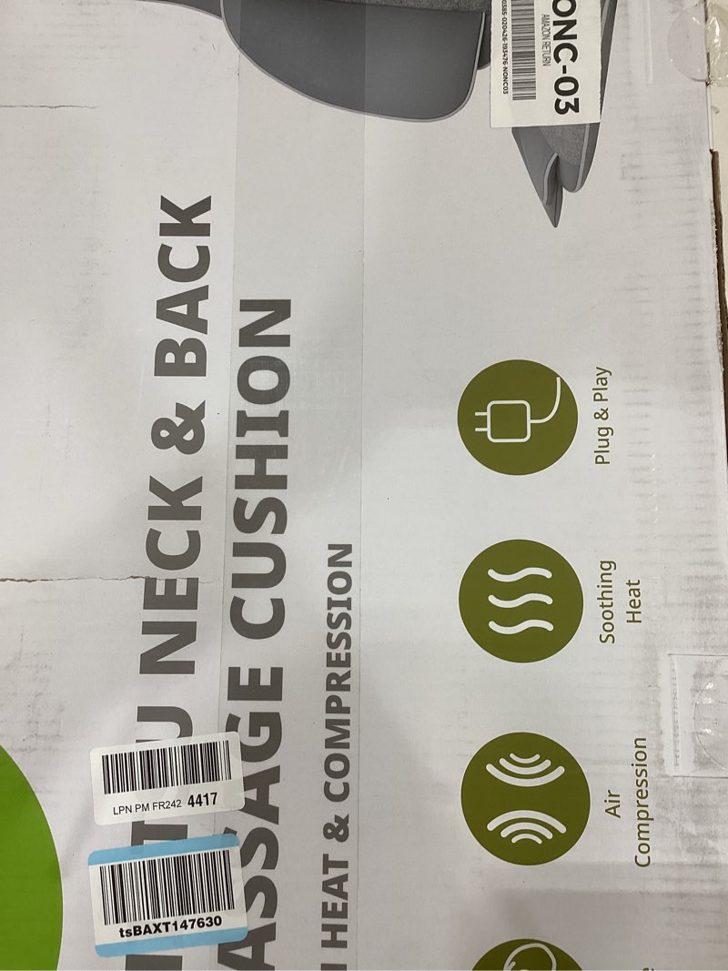 Condition photo showing Good Condition for Mynt FSA Eligible HSA Approved Shiatsu Neck and Back Massager for Chair with 10 Deep Kneading Nodes, 2D & 3D Back Massage with Heat, Portable Spot Massage Chair Pad (Black)