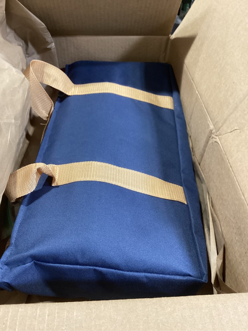Condition photo showing Good Condition for american mahjong game set, 166 premium white tiles, 4 all-in-one color rack/pushers, complete mahjong set blue carrying bag