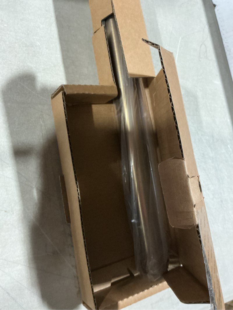 Condition photo showing As Is for ivilon drapery window curtain rod - end cap style design 1 inch pole. 48 to 86 inch color warm gold 48 to 86 in.