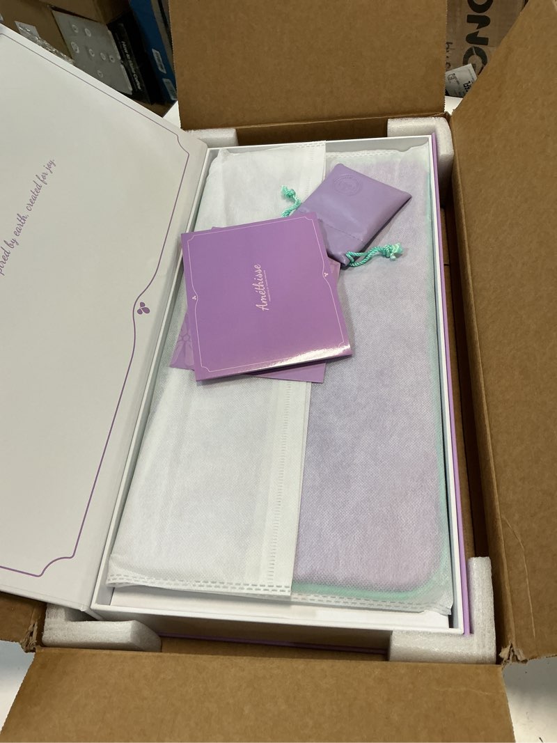Condition photo showing New/Like New for American Mahjong Tiles, Mahjong Travel Set, 160 Purple 4 Layer Mah Jong Game Tiles with Tile Bag, Gift-Ready Storage Box, 4 Dice with Pouch, Western Mah Jongg, Majong, Majiang