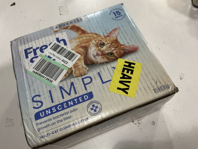 Condition photo showing New/Like New for fresh step advanced simply unscented clumping litter, fresh step unscented cat litter fights odor on contact, 18.5 lb. box
