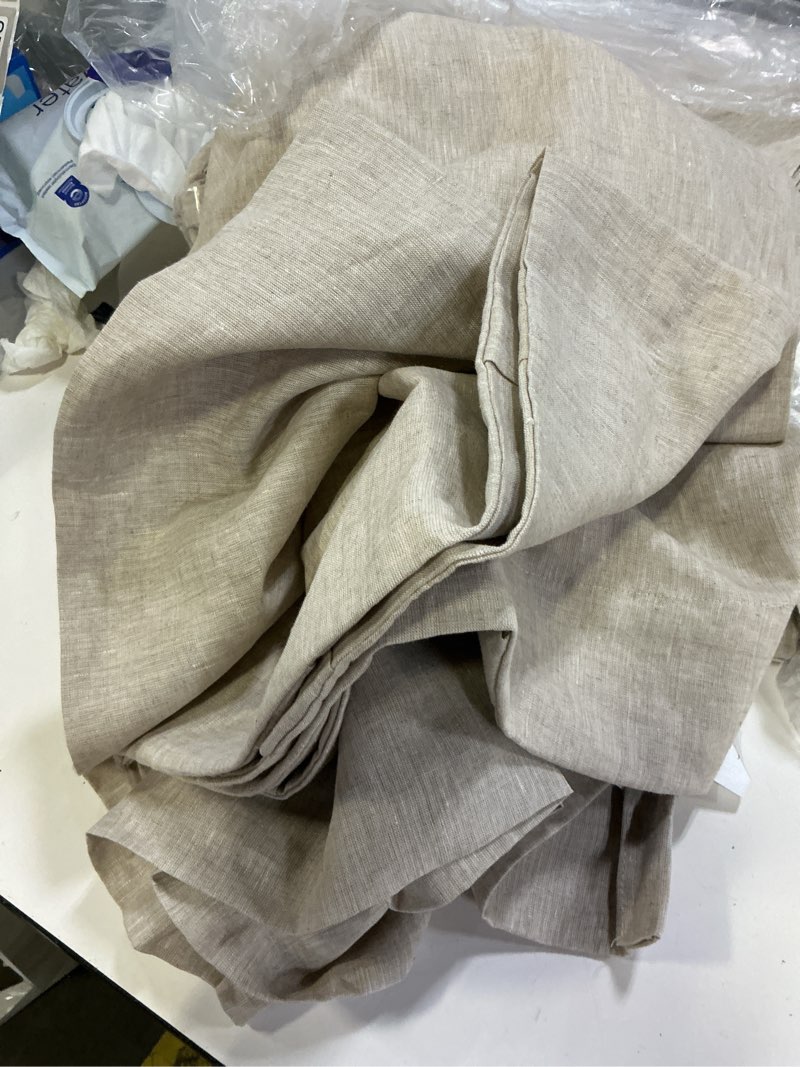 Condition photo showing Good Condition for european linen curtain, 96x120, flax