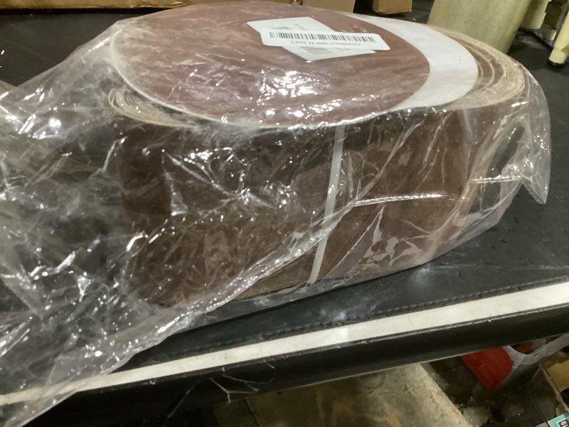 Condition photo showing As Is for 4 x 36 inch sanding belts 10 pieces aluminum oxide sander belts(80/120/150/240/400 grits) with 4 pieces 6 inch sanding disc aluminum oxide adhesive backed sandpaper (pack of 14)