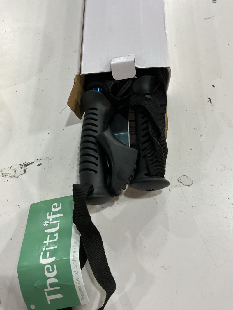 Condition photo showing Good Condition for thefitlife nordic walking trekking poles - 2 sticks with anti-shock and quick lock system, telescopic, collapsible, ultralight for hiking, camping, mountaining, backpacking, walking, trekking blue