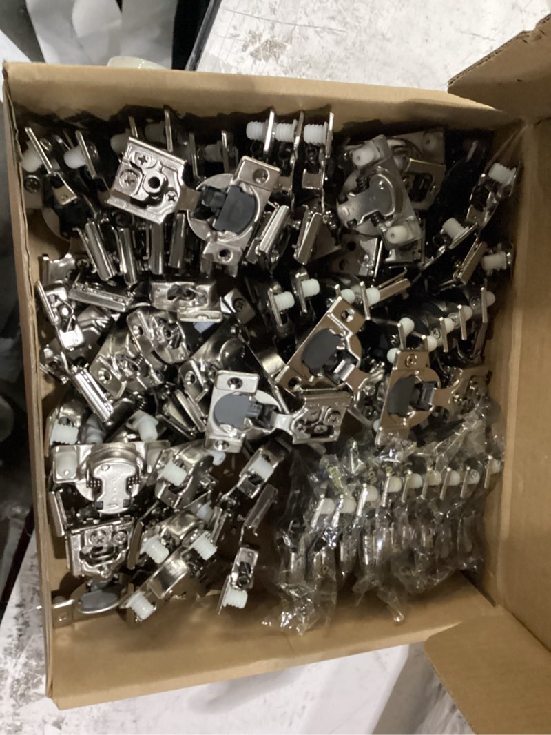 Condition photo showing New/Like New for ravinte 60 pack (30 pairs) 1/2 inch overlay soft close hinges for kitchen cabinets - satin nickel hidden concealed hinge, stainless steel, self closing 1/2 inch overlay 60