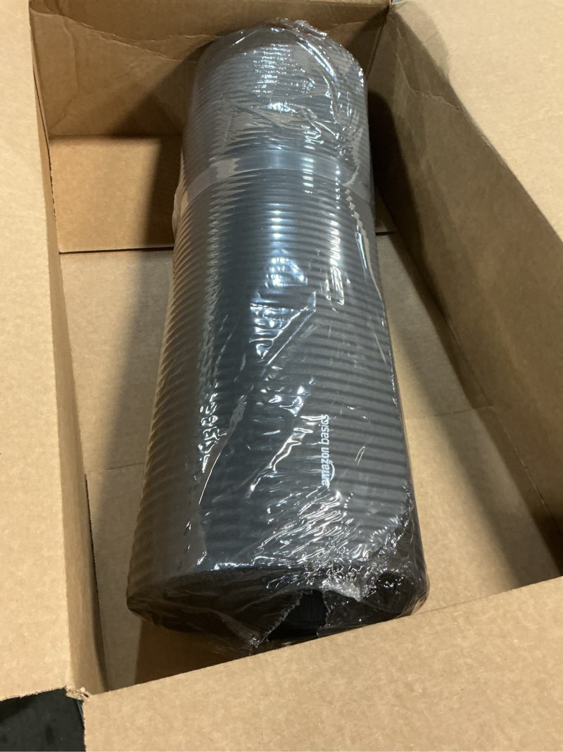 Condition photo showing New/Like New for amazon basics extra thick exercise yoga mat with carrying strap black 1/2 inch