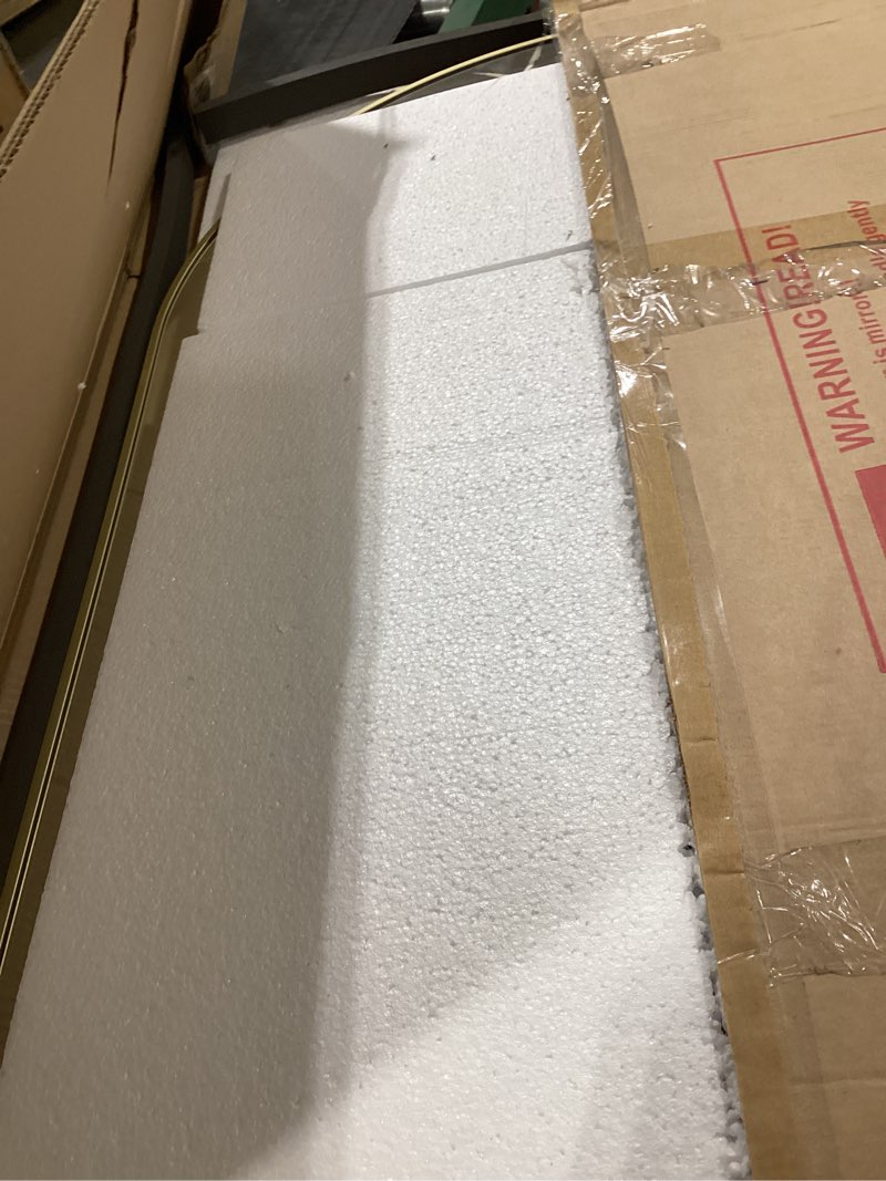 Condition photo showing Good Condition for Gold Arched Bathroom Mirror for Wall-36"X24" Wall Mirror for Living Room, Bedroom, Bathroom, Dressing Room Hanging Vanity Mirror for Wall Decoration Gold 36"L x 24"W