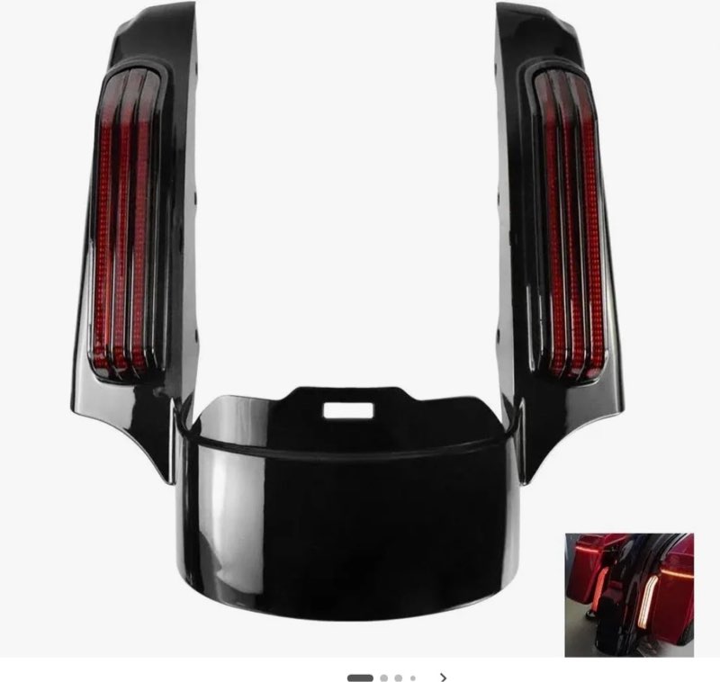 motorcycle led rear fender extension fascia mudguard with integrated turn signals and brake running 