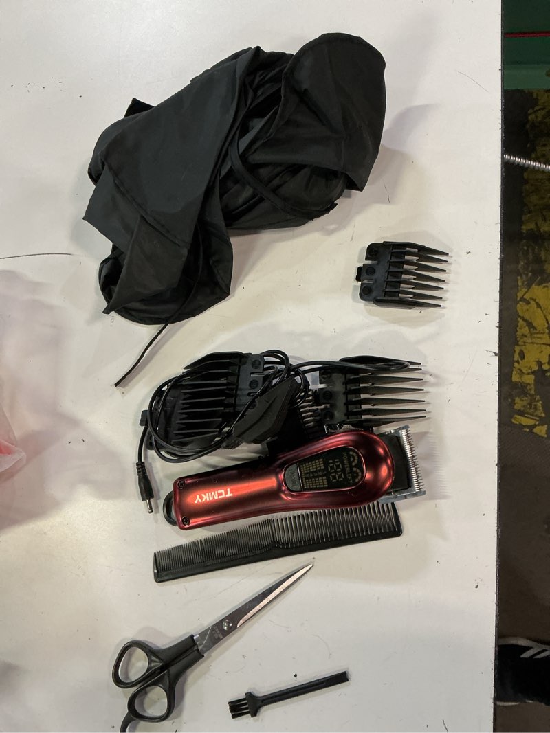 Condition photo showing As Is for tcmky hair clippers for men professional clippers for men cordless&corded barber clippers for hair cutting & grooming. rechargeable hair trimmer kit for household (red)
