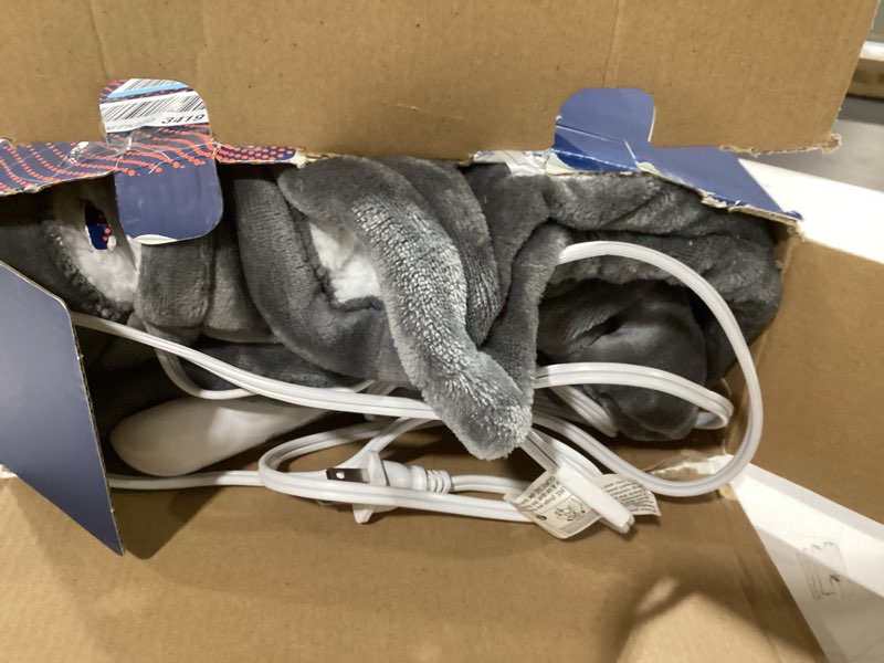 Condition photo showing Good Condition for Bedsure Heated Blanket Throw Blanket - Fast Heating Electric Blanket, Soft Flannel Heated Throw with 4 Time Settings, 6 Heating Settings, Warm Gifts for Grandma & Grandpa & Seniors (50“x60”, Grey) 01 - Grey Throw