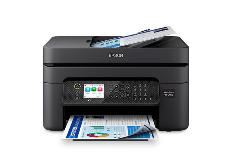 workforce wf-2950 wireless all-in-one color inkjet printer with built-in scanner, copier, fax and auto document feeder
