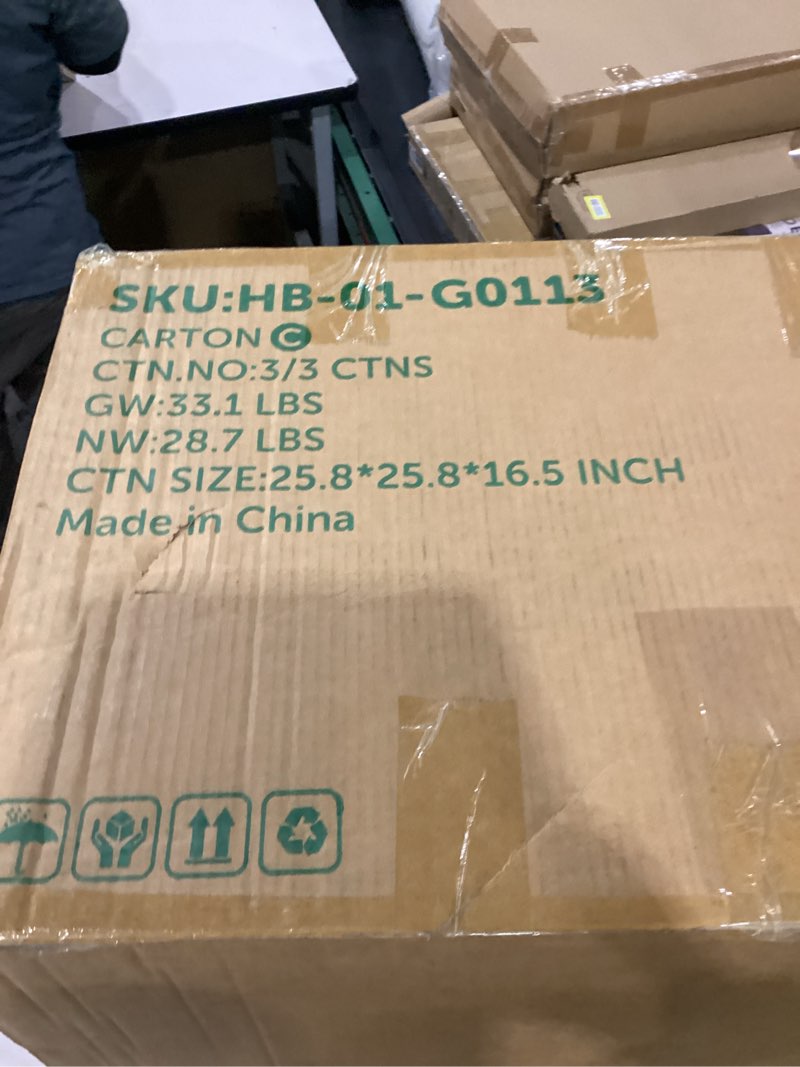 Condition photo showing As Is for BOX C ONLY!! HONBAY Oversized Modular Sectional Sofa with Storage Seats Reversible Couch with Ottomans U Shaped Modular Sectional Couch for Living Room, Grey U Shape with Ottoman-2 Grey