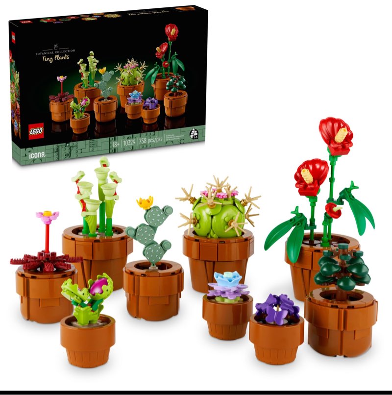 LEGO Icons Tiny Plants Building Set, Cactus Décor Gift Idea for Flower-Lovers, Carnivorous, Tropical and Arid Flora, Build and Display, Botanical Collection, Creative Building Sets for Adults, 10329