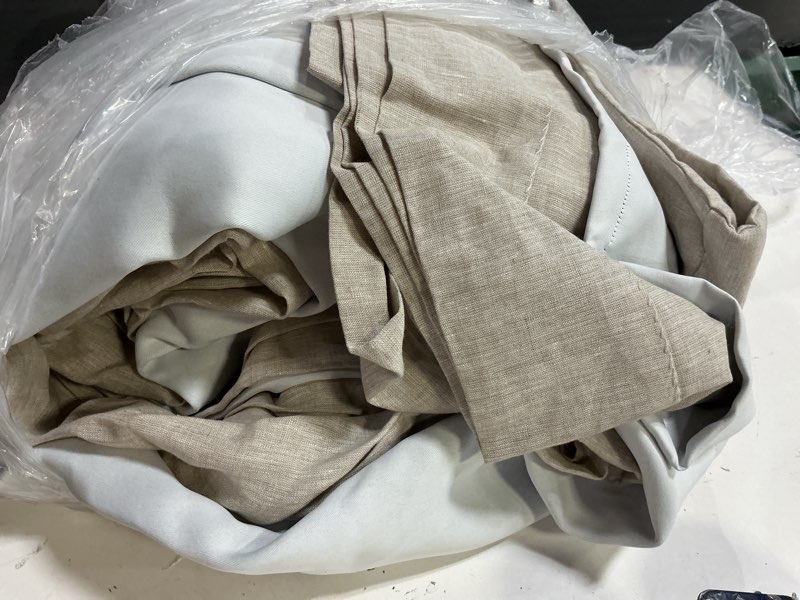 Condition photo showing Good Condition for quince european linen room darkening curtain - single panel, 96x120, flax
