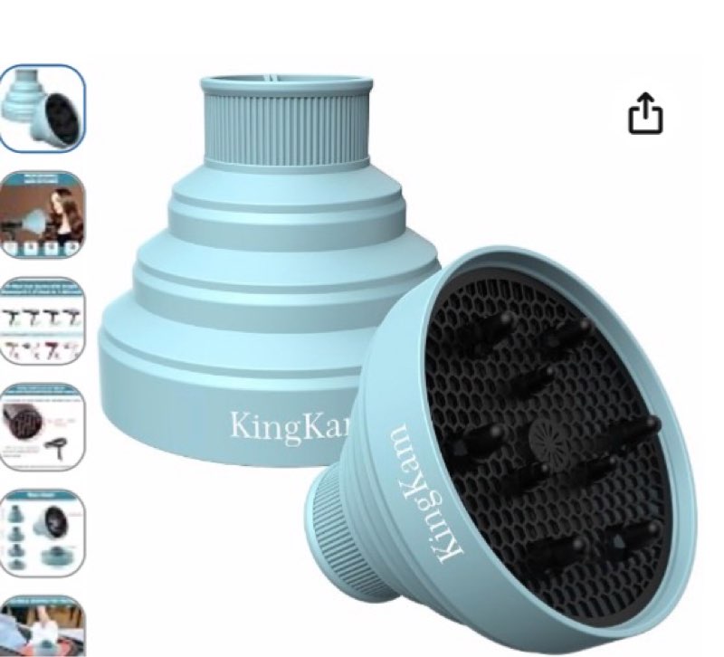 KingKam Collapsible Silicone Hair Diffuser, Fit 1.575-1.968 inch Nozzle