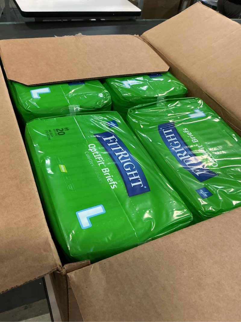 Condition photo showing Good Condition for fitright adult diapers, extra+ heavy absorbency, l (waist size 44in-56in), 80 count, optifit inconti