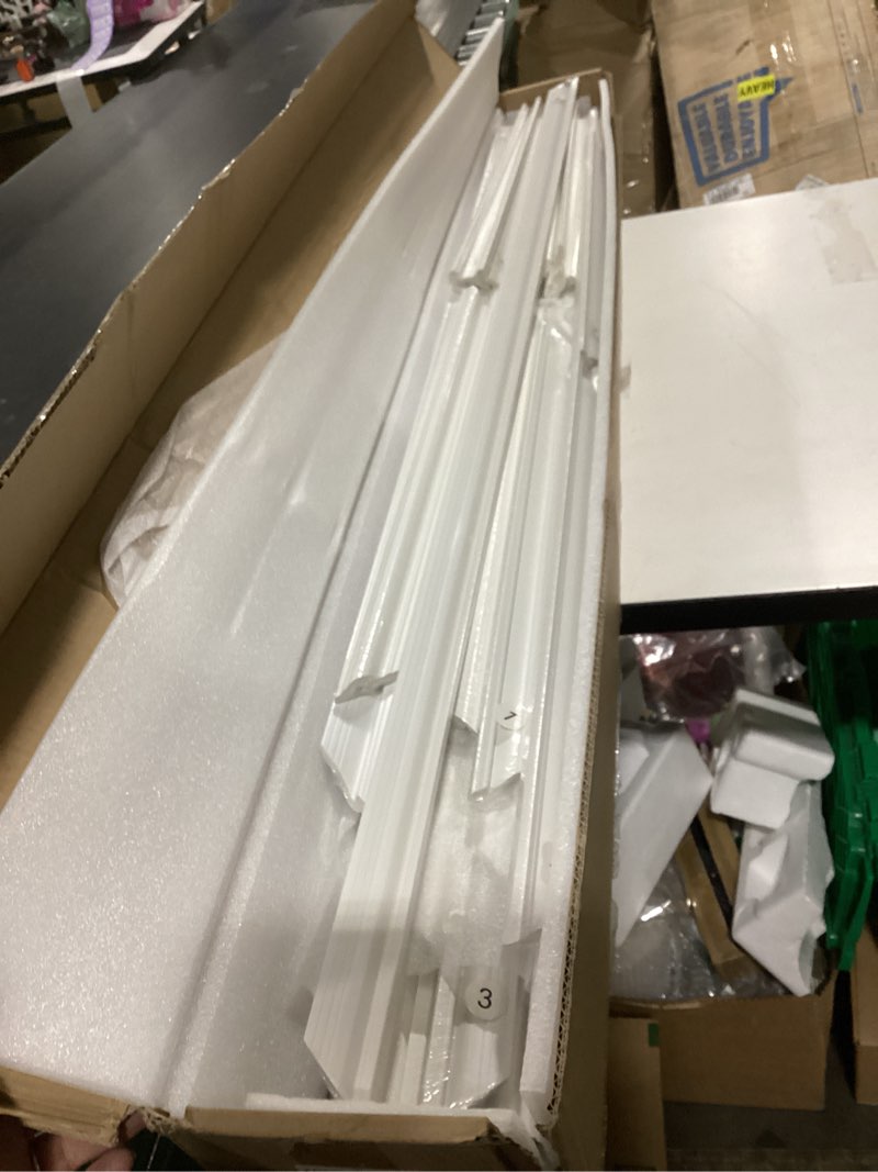 Condition photo showing New/Like New for art3d pre-cut wall molding set of 6 pcs, ready-to-assemble wainscoting panels for interior wall décor living room bedroom accent wall - installed with glue, 3 top 3 bottom white: style 2