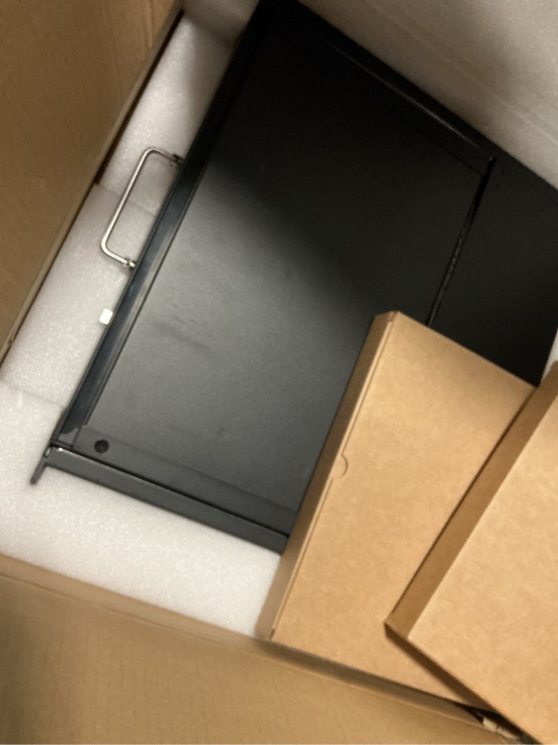 Condition photo showing Good Condition for mt-viki rack mount kvm console w/15.6" lcd monitor, 8 port vga kvm switch, 1920x1080@60hz 1u integrated monitor keyboard, fits 18.9" to 31.5" deep racks (480-800mm), included 8 cables 8 port kvm vga+ 15.6'' lcd